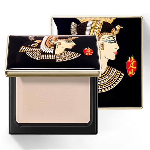 Polvere impermeabile per fondotinta, opaca di lunga durata, per applicare il trucco a umido e asciutto, per schiarire la pelle e coprire fondotinta, cipria liscia, con specchio e nappa in polvere
