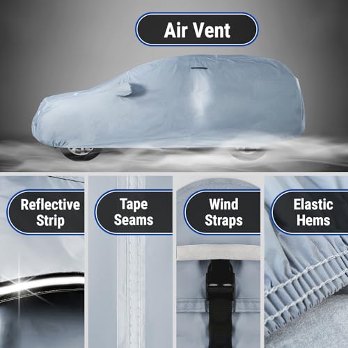 Image of iCarCover SUV Cover Waterproof All Weather for 2025-2026 Acura ADX | Premium Custom Fit Padded Hail UV Sun Rain Snow Dust Protection Covers for Automobiles Outdoor Full Exterior (Gray /Black)