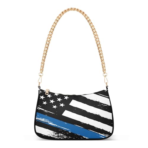 Image of Shoulder Bags for Women American US Flag Independence Day Patriotic Hobo Tote Handbag Small Clutch Purse with Zipper Closure