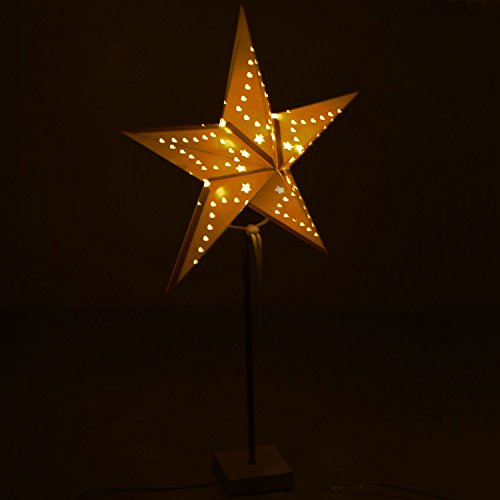 Stella di carta con supporto e cavo, altezza 68cm