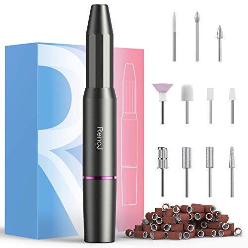 Nail Drills for Acrylic Nails Professional Electric Nail File, RenoJ Portable Electric Nail Drill Efile Nail Filer Electric (Gray)