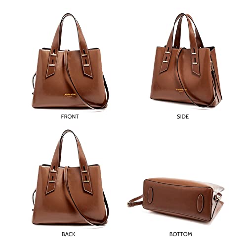 Image of LAORENTOU Women Crossbody Handbags Genuine Leather Satchel Handbags for Women Top-handle Shoulder Tote Purses