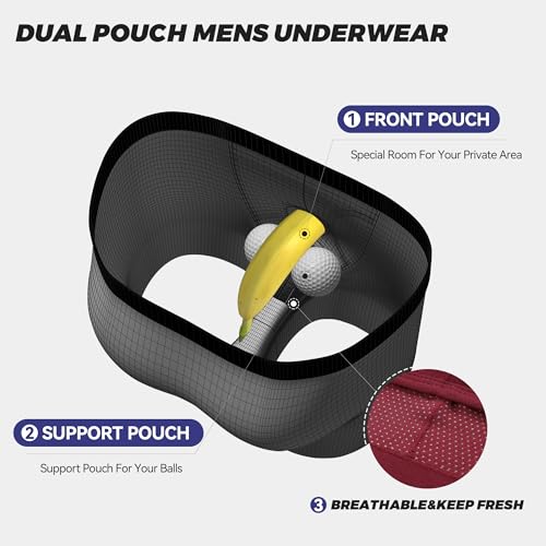 Boxer Pouch Types Bamboo Cool Men's Dual Pouch Boxer Briefs Support Ball Pouch Breathable ...