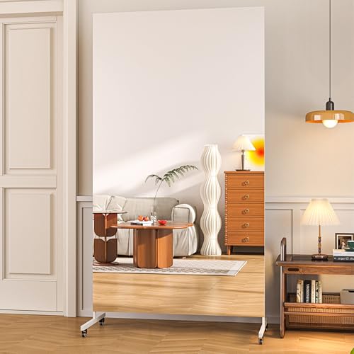 Hasipu 360° Swivel Full-Length Mirror on Wheels, 79" x 40