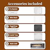 SEEDEEM 9-in-1 Air Fryer Oven, 16-Quart Countertop Convection Oven with Toaster, Broil, Pizza, Toaster Oven & Dehydrator, Large Capacity Kitchen Appliance in Pink, Silver, Black