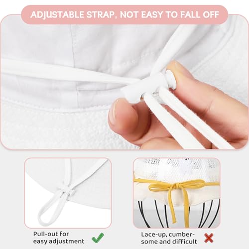 Zando Seersucker Baby Sun Hat Toddler UPF 50+ Adjustable Bucket Hats for Boys Girls Beach Hat Breathable Summer Cap Wide Brim4