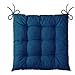 LILENO HOME Zestaw 6 poduszek na krzesło w kolorze ciemnoniebieskim (40 x 40 x 6 cm) – poduszka do siedzenia na krzesło ogrodowe, do kuchni lub jadalni – wygodna, odporna na promieniowanie UV poduszka na krzesło do użytku wewnątrz i na zewnątrz