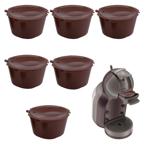 Dosettes de Café Réutilisables, 6 Pièces Capsule Réutilisable Rechargeables pour Dolce Gusto, Capsule Reutilisable Compatibles avec Machines Dolce Gusto,...