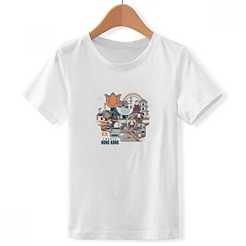 T-Shirt Chine Hong Kong Blanc Cadeau Original Garçon Motif Souvenir