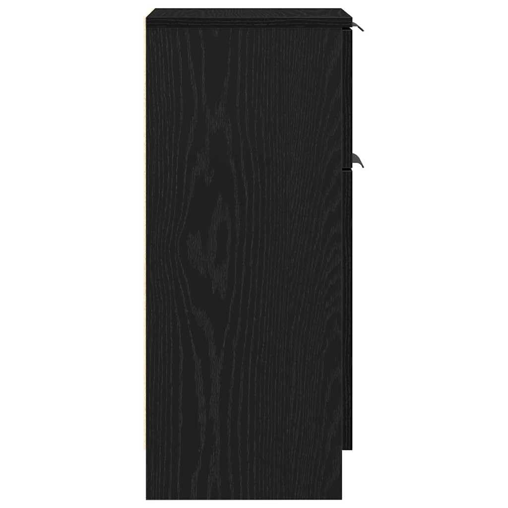 Aparador moderno para almacenamiento y decoración, aparador estable con gran espacio de almacenamiento, con dos compartimentos y cajón de madera de roble negro