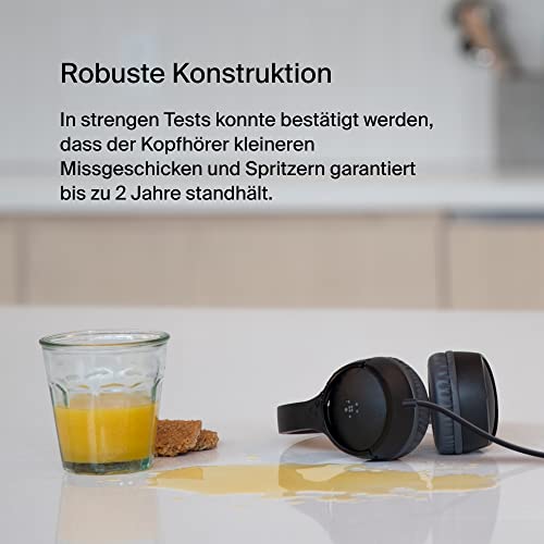 Belkin SoundForm Mini On-Ear-Kopfhörer mit Kabel für Kinder, Over-Ear-Headset mit integriertem Mikrofon für die Schule, für Reisen und zum Spielen, für Geräte mit 3,5-mm-Klinkenanschluss - Schwarz 3