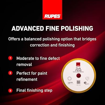 RUPES 150mm Yellow D-A Ultra-Fine Dual Action Wool Polishing Pads (Pack of 2) | Ideal for Paint Correction & Gloss Enhancement | Improves Finishing Performance | Compatible with 5 Backing Plate