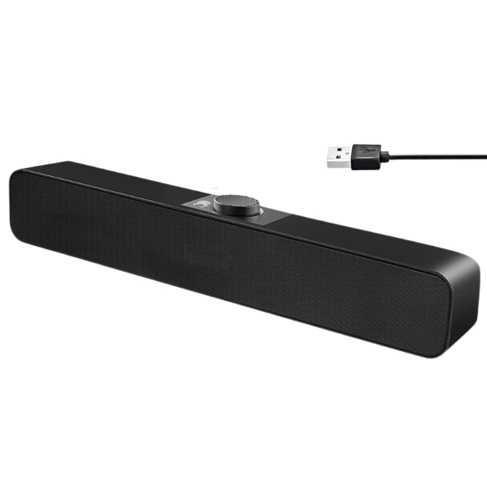 Drumstone 𝟏𝟓 𝐘𝐞𝐚𝐫𝐬 𝐖𝐚𝐫𝐫𝐚𝐧𝐭𝐲 Bluetooth PC Speakers Soundbar, USB-Powered Desktop Speaker for Monitor, Laptop, Tablet, PS5 | V5.3 Stereo Sound, Touch Control, AUX/Bluetooth Connectivity