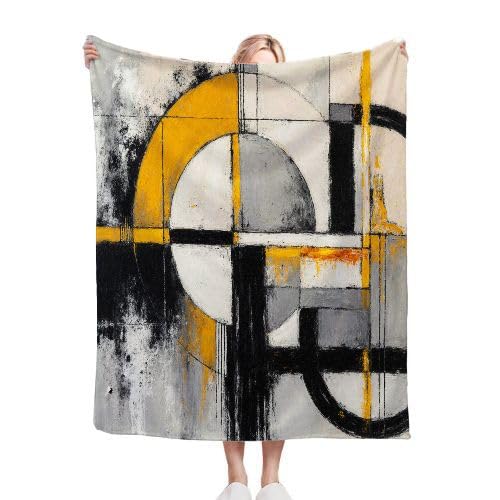 Koc flanelowy, rozmiar king size, 230 x 270 cm, szary, geometryczny, młodzieżowy, narzuta na sofę z mikrofibry, na łóżko, krzesła, do biura, puszysta narzuta na łóżko, sofę, kanapę, 90 x 106