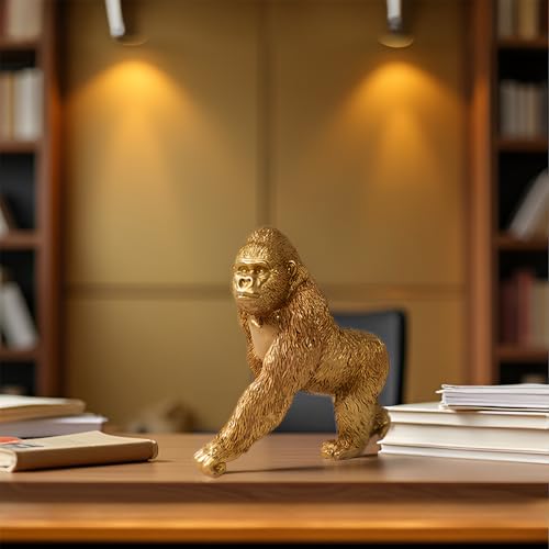Estatua de Gorila Dorado de Resina de 8.3 pulgadas miniatura 6