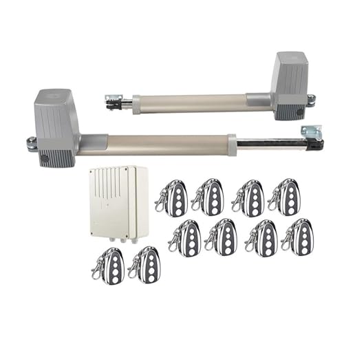 EDEDE Motor Puerta Corredera, Actuador de Puerta Solar de Doble Brazo DC 300KG 2,5 Metros, Operador de Puerta batiente automática, abridor de Puerta batiente eléctrico de 24vdc(Kit7)
