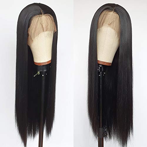 Itimay Long Straight Hair Black Color Wigs Glueless Heat Resistant Synthetic Lace Front Wigs for Fashtion Women