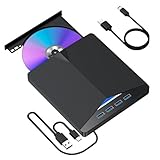 外付けBlu-rayドライブ Win11/Mac対応 7-in-1 USBハブ搭載 USB3.0 & Type-C/BD・DVD・CD 読み書き4X/8X/24X 静音・補助電源対応 スリムポータブル ブラック