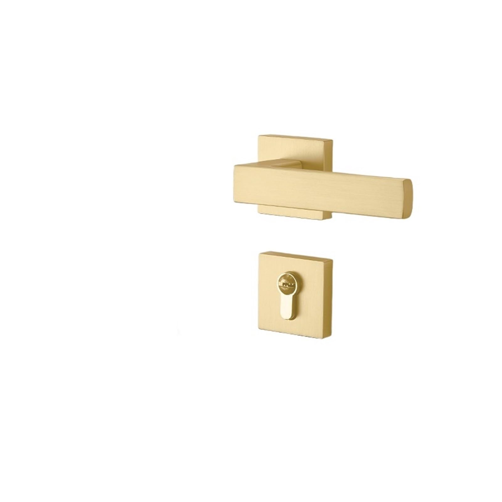 Brushed Door Lock Indoor Home Silent Wooden Bedroom Handle Split(K Matte Gold Mute 35-50mm)