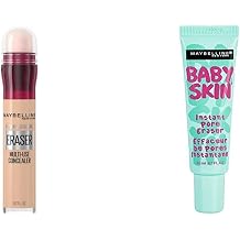Maybelline Instant Age Rewind Dark Circles Concealer 115 and Baby Skin Pore Eraser Primer Clear 1 Count