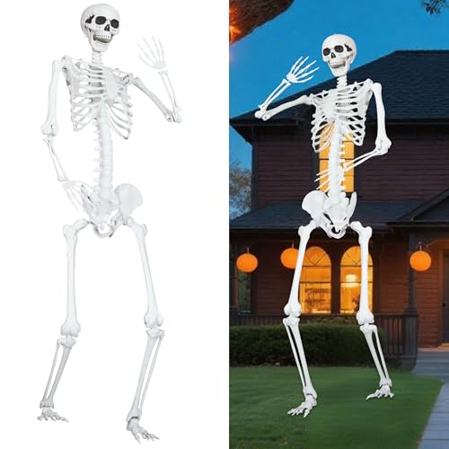 LOSFOTBO 7.9Ft/240cm Giant Skeleton Poseable Skeleton Realistic Full Body Bones for Halloween Decorations