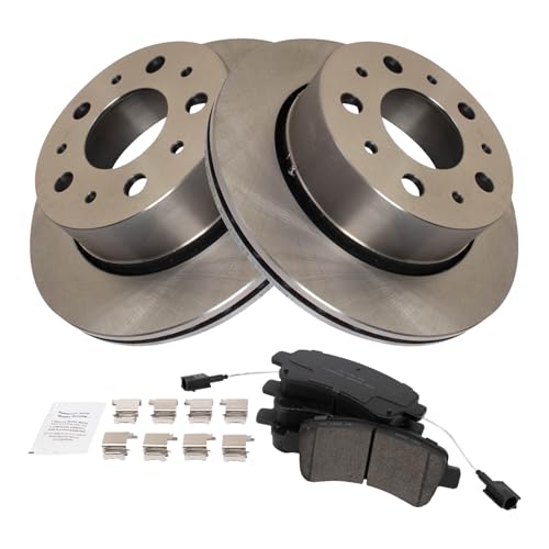 Image of TRQ Rear Brake Pad and Rotor Set Ceramic Vented Rotors Compatible with 2014-2021 Ram ProMaster 1500 2500 3500