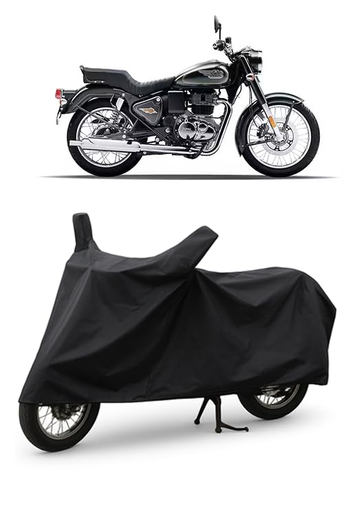 DAXO Waterproof Bike Cover for Royal Enfield Bullet 350 | All Weather Protection from Rain, Dust, UV Rays & Scratches with Mirror Pockets & Buckle Belt | Bullet 350 Bike Cover-image-14