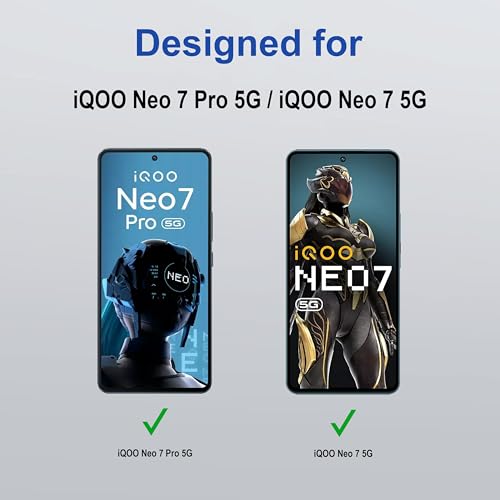 Image of Zapcase HD Plus Tempered Glass Screen Protector Compatible for iQOO Neo 7 Pro (Black) Edge to Edge Coverage with Easy Installation Kit