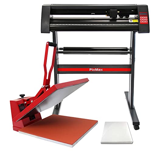 3 lame Roland incluse PixMax - Plotter da Taglio Vinile & Pressa a Caldo 50cm x 50cm per Sublimazione su Magliette