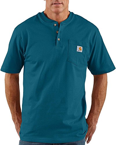 Carhartt Men's Workwear Pocket Short Sleeve Henley Original Fit K84,Stream Blue,Large Carhartt Men's Workwear Pocket Short Sleeve Henley Original Fit K84,Stream Blue,Large