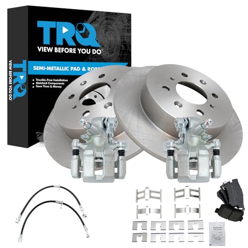 Image of TRQ Rear Brake Pad and Rotor Set Ceramic Calipers Compatible with 2010 2016 Volkswagen CC