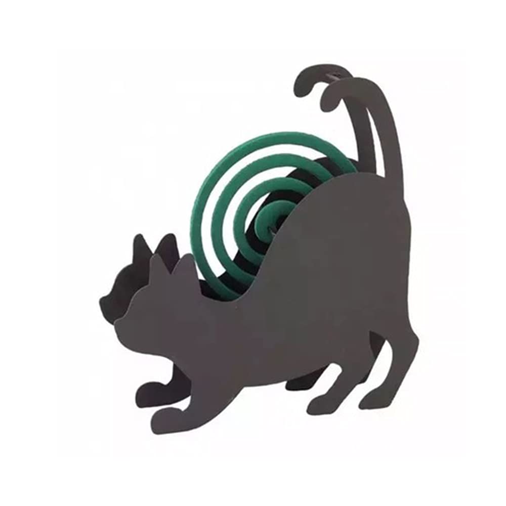 Supporto per Bobina di Zanzara, Innovativo Bruciatore di Incenso, Porta Spirali Antizanzare in Ferro, Forma di Gatto Decorazione per Scrivania, per Casa, Soggiorno, Patio, Esterno