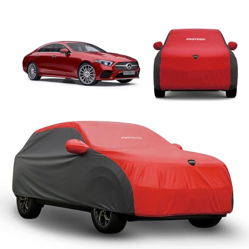 Image of PROTEGO Prime Series India's 1st Anti-Tear Car Cover for Mercedes-Benz CLS | Heavy-Duty, Custom Fit, All Weather | 100% Waterproof, Windproof & Hail Resistant | 2-Year Warranty | Red + Black