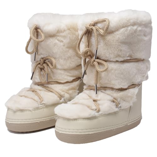 ZHENAIYISHENG Faux Fur Boots for Women - Fuzzy Fluffy Furry Water...