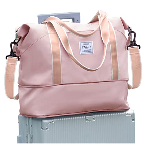 Sac de nuit pour femme,Sac fourre-tout de week-end, sac de voyage, sac de cabine pour femme, sac de sport étanche avec sac humide, sac fourre-tout de gym pour homme, X7,Bracelet rose Cover
