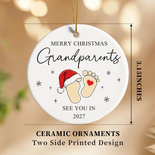 Image of Grandparents Gifts Pregnancy Announcement Ornament for Grandma,Grandpa