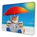 Produktbild Luancrop Gaming Mouse Pad Cat Read Zeitung im Strandkorb Mauspads rutschfeste Gummibasis Mousepad Matte für Computer Laptop Home Office Game Desk