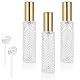 AOOWU 3 Stück 12ml Parfümzerstäuber Nachfüllbar Leer Reise Parfüm Zerstäuber, Mini nachfüllbare Feinnebel Sprühflasche, Mini Portable Sprühflasche für Handtasche, Reisen, Ferien, Flugreisen (Gold)