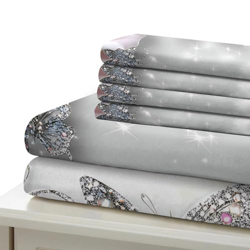 Housse de Couette Rose 3D Microfibre Anti-Pli pour Grand Lit Doux - 6