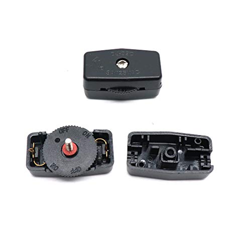 Luomorgo AUB07R3SWJBB 3A 125Vac Lamp Black Inline Rotary Cord Switch 10Pcs thumb #1