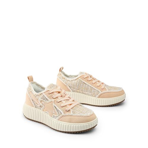 DREAM PAIRS Women Platform Chunky Lightweight Comfortable Casual Denim Fabric Lace-Up Kay Walking Fashion Sneakers3