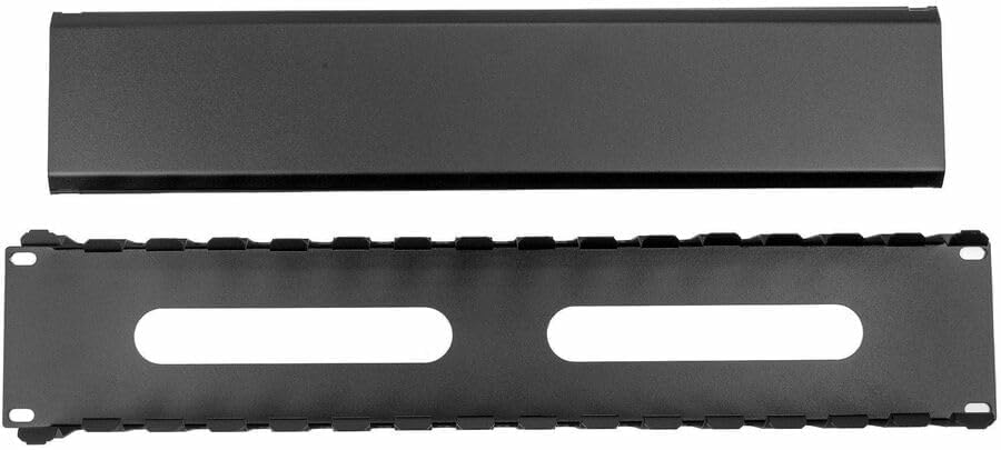 Miniatura 9 de Rocstor Panel de gestión de cables de rack de conductos de dedo horizontal 2U con cubierta