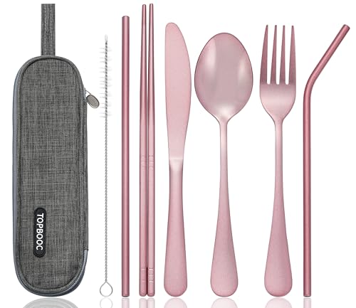 Portable Stainless Steel Flatware Set, Travel Camping Cutlery Set, Portable