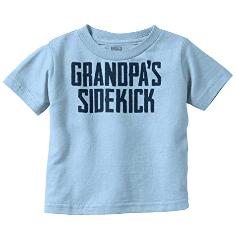 Grandpa Sidekick Cute Funny Grandkids Toddler Boy Girl T Shirt Light Blue