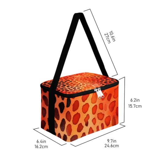 Lunch Bags for Women Men 9 Cans,Leopard Skin Hot & Cold Food Delivery Bag Insulated Grocery Bag Insulated Lunch Box Leopard Cooler Bag for Office Work Picnic Beach