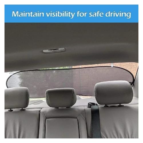 Parasol de coche universal con red de protección UV trasera y ventosas de fijación 3