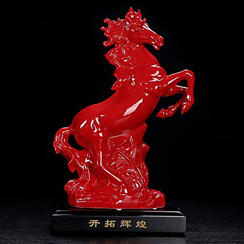 Amazon.co.jp: 置物 置き物 赤い馬の装飾品、ギフト、工芸品 屋内 屋外