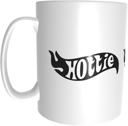 Pandok White Ceramic Mug - People - Quotes : Hottie Logo - Set Of 4 Mugs