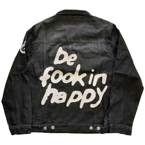 Veste Yungblud Be Fookin Happy en jean noir XL pour exprimer votre liberté