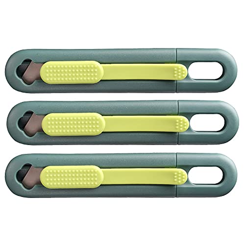 Image of Nova Safety Knife, Utility Knife, Compact Cut, Box Cutter, Ambidextrous Design, Replaceable and Durable Blade, Ideal for Heavy Duty Cut, Warehouse, Home, for Cutting Boxes, Cartons, Parcels. (3 Pack)